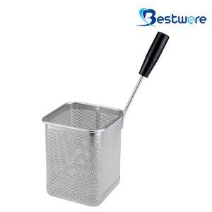 Single Handle SS Pasta Basket (Square)