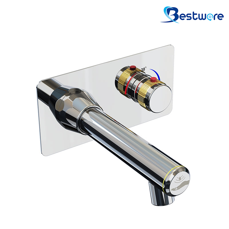Concealed Wall Mount Sensor Faucet with Thermostat incl. Built-in Part
